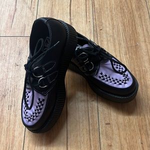 Black and Lavender T.U.K Platform Creepers